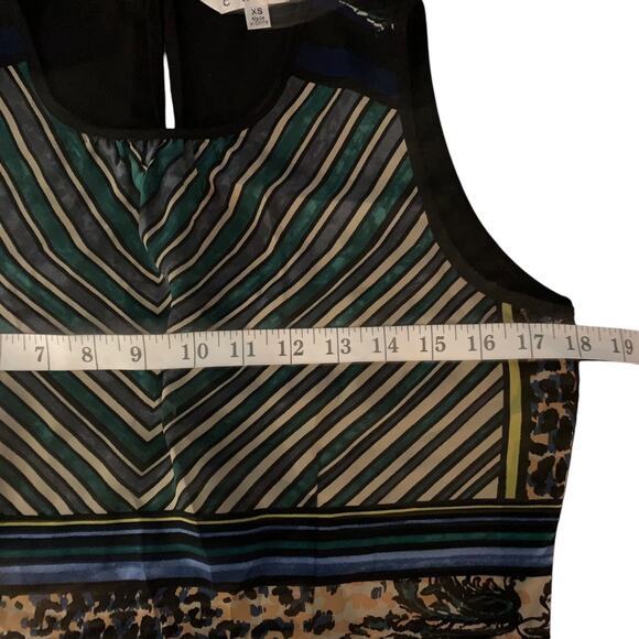Cabi Top Women's Size X-Small Buchanan Striped Leopard Print Sleeveless Tank - Picture 5 of 6